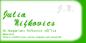 julia mifkovics business card